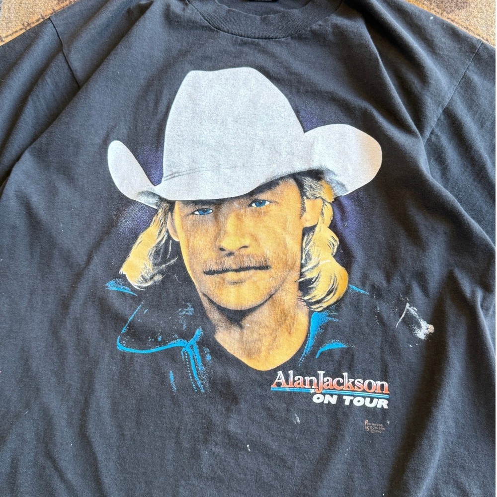 Vintage 1992 Alan Jackson Concert T-Shirt XL Screen Stars Best Country Music 90s - Picture 4 of 11